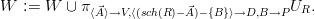 W   :=  W ∪ π                            U  .
             ⟨A⃗⟩→V,⟨(sch(R)- ⃗A)-{B}⟩→D,B →P   R
